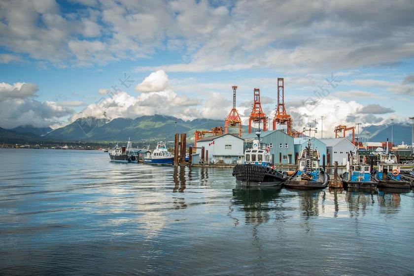 温哥华 蟹园 山 水 海洋 一天 城市 视图 加拿大