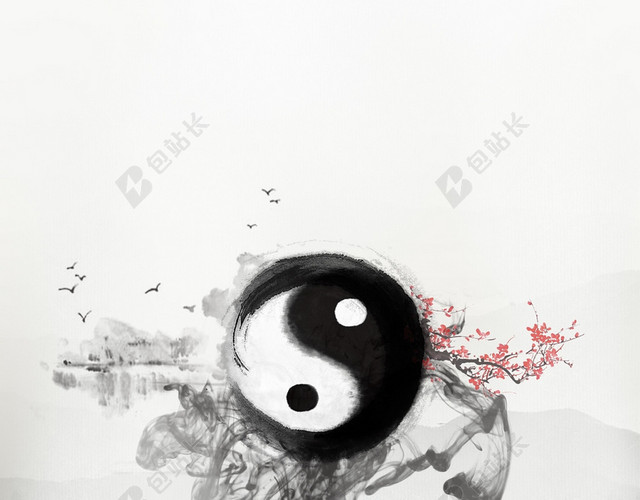 古典背景水墨彩色运动招生培训背景素材