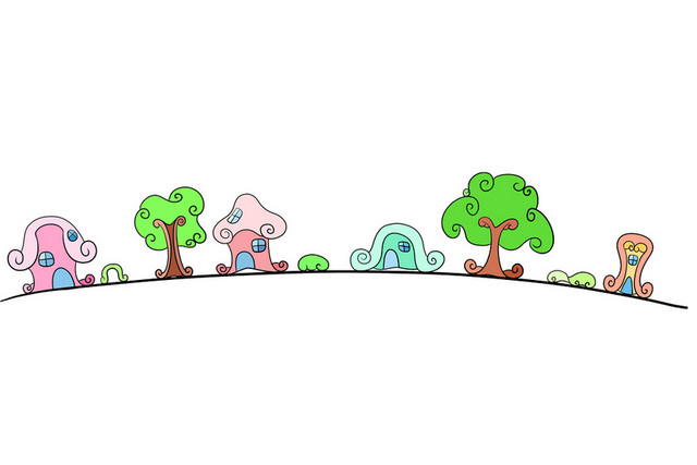 简约手绘树分割线素材