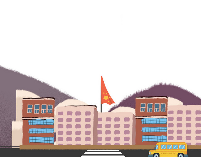 卡通校园安全文明学校交通安全素材