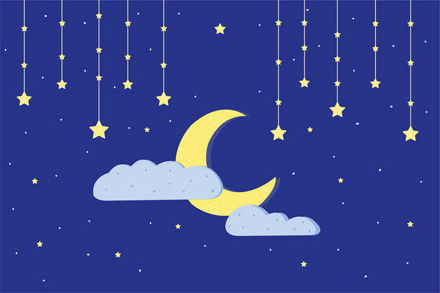 月亮星星挂饰卡通PNG素材