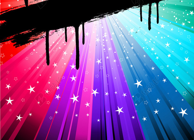 星空彩色剪影艺术招生舞蹈培训背景素材