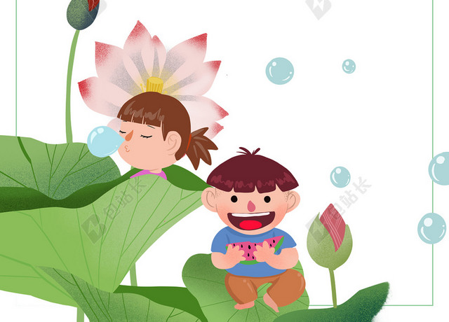 小暑二十四节气简洁海报背景设计