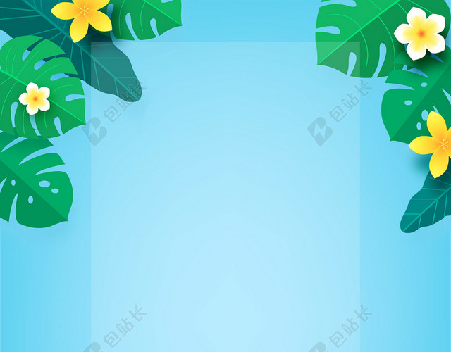 小暑二十四节气小清新海报背景