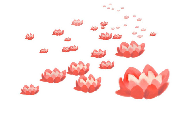 莲花灯中秋节中元节鬼节红色中国风素材