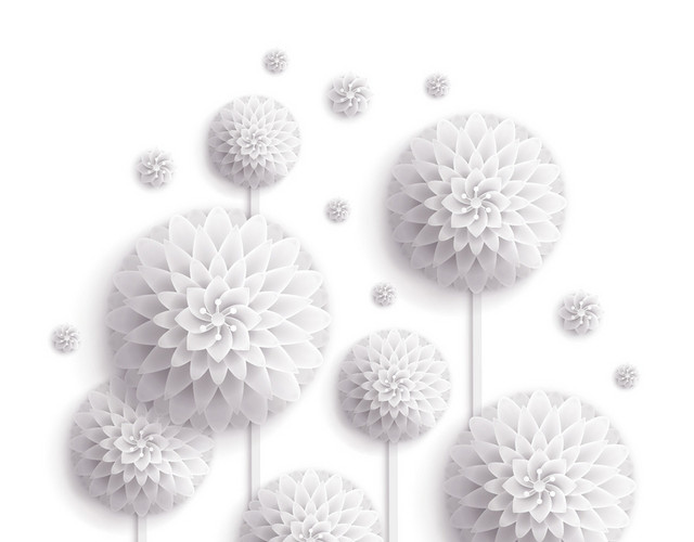简约白色鲜花花朵素材