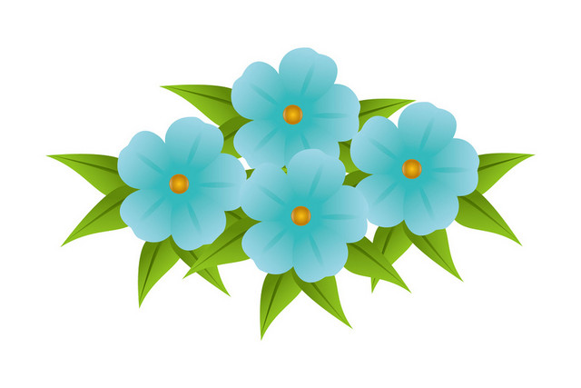 简约蓝色鲜花花朵素材