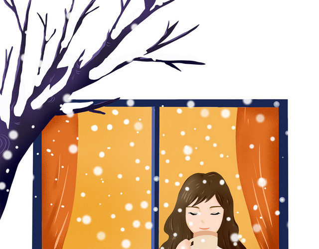 卡通喝水女孩卡通人物人物插画素材