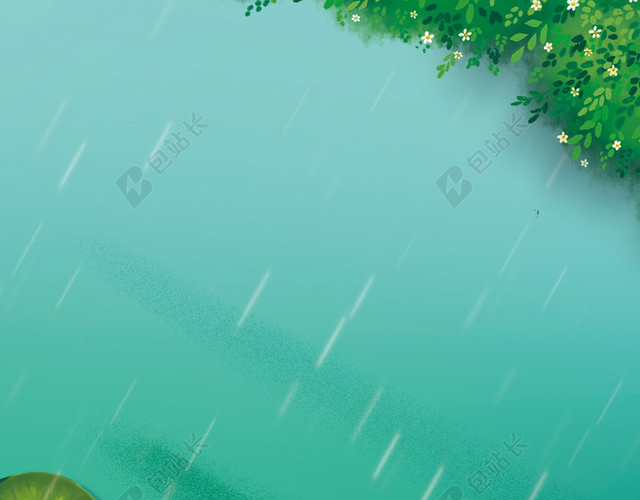 手绘清新二十四节气小暑宣传海报背景