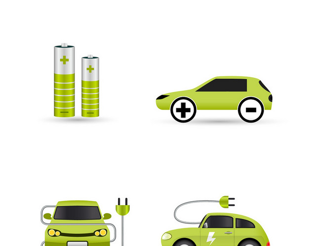 简约绿色新能源汽车素材