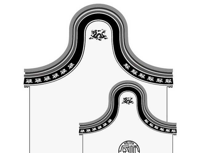 屋檐简约风古风建筑免抠图