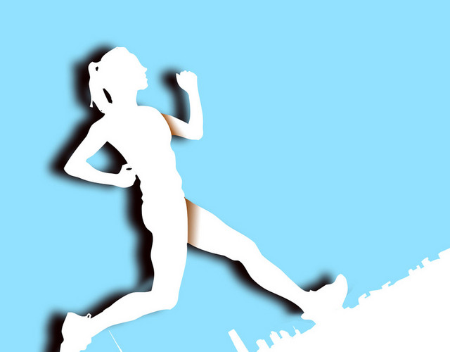 简约跑步健身比赛宣传活动人物剪影素材