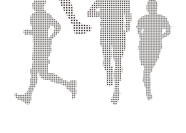简约黑色方块跑步健身比赛宣传活动人物剪影素材