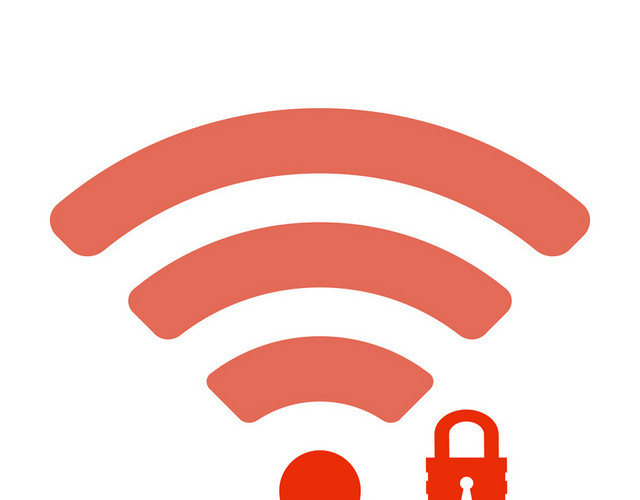 简约橙色WIFI信号无线网络素材