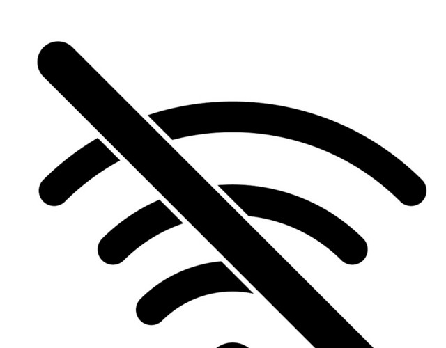 简约黑色禁止WIFI信号无线网络素材