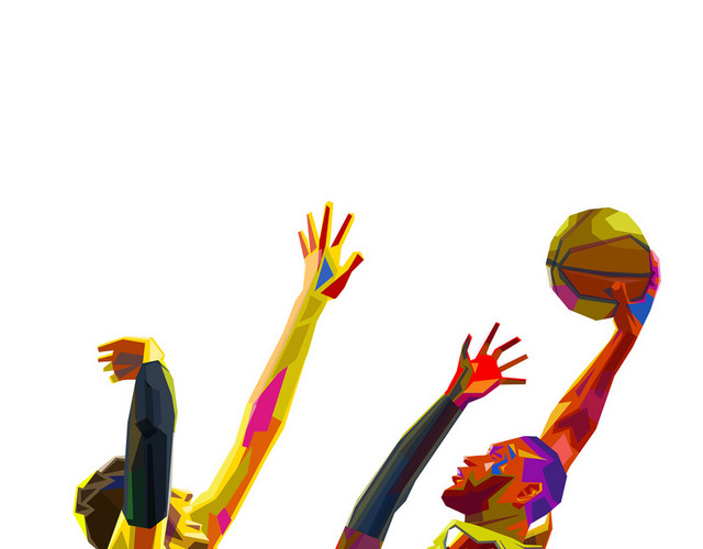 篮球彩绘运动员素材