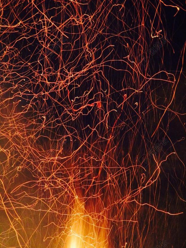 消防 火星 散射 热 火花 爆裂 红色 烫 黑暗 失火