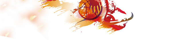 篮球彩色手绘渐变运动员运球素材