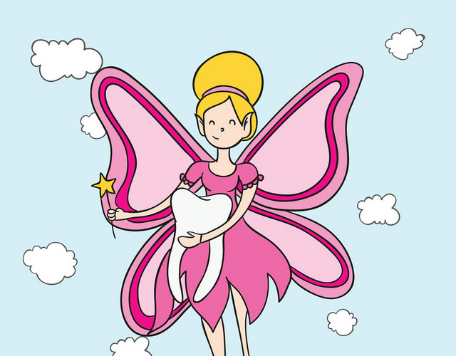 可爱女孩宣传牙齿口腔卫生漫画免抠图
