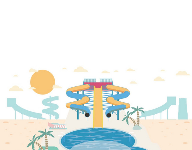 水上乐园卡通设施素材
