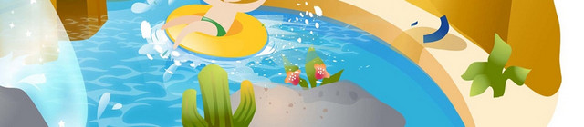 水上乐园卡通城堡儿童素材