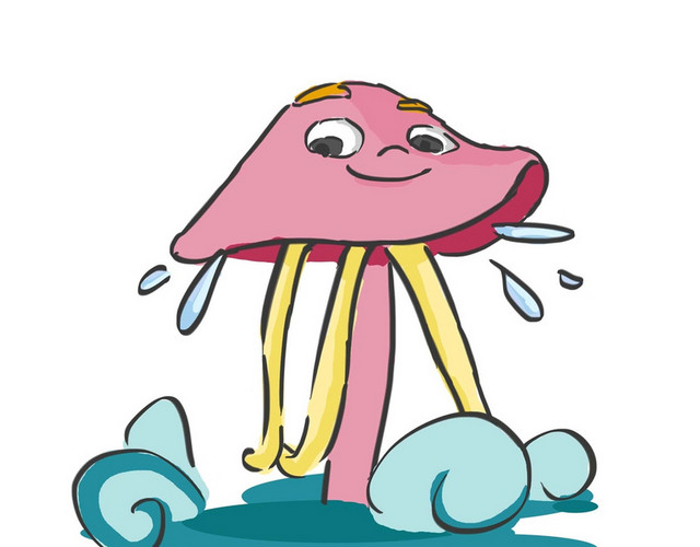 水上乐园粉色卡通水母素材