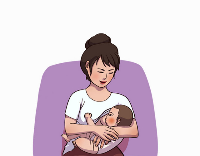 卡通催乳师坐月子照顾月嫂免扣素材
