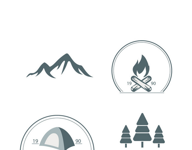 户外活动登山剪影素材