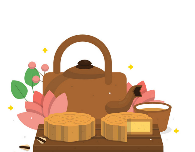 中国传统节日中秋佳节中秋节吃月饼免抠图
