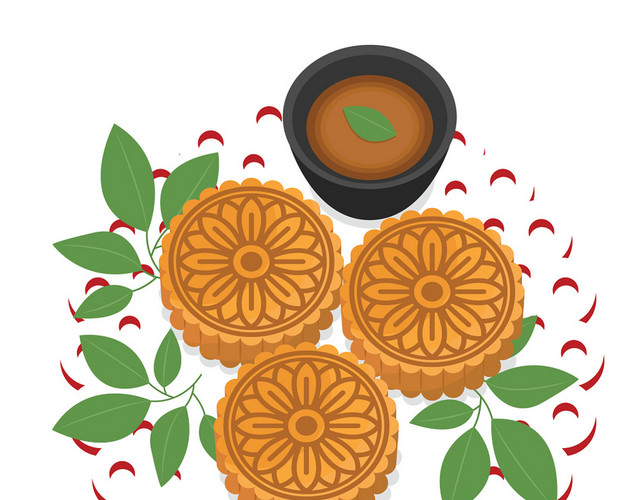 中秋佳节中秋节传统月饼中华美食免抠图