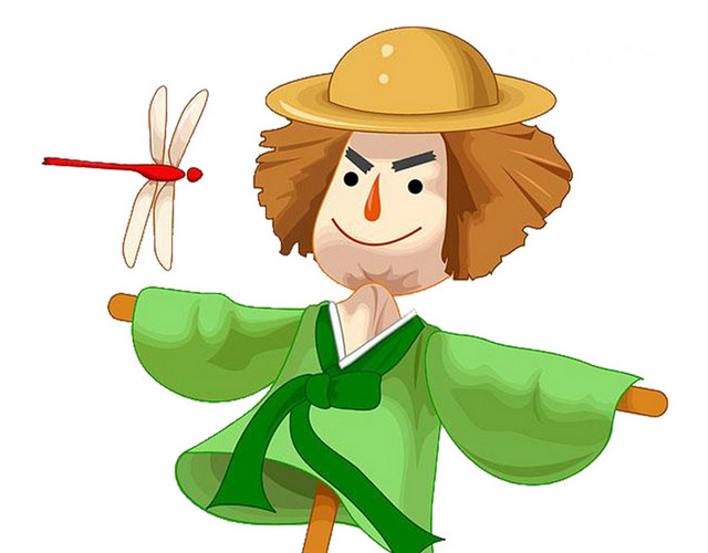 秋天秋季主题田地稻草人PNG素材