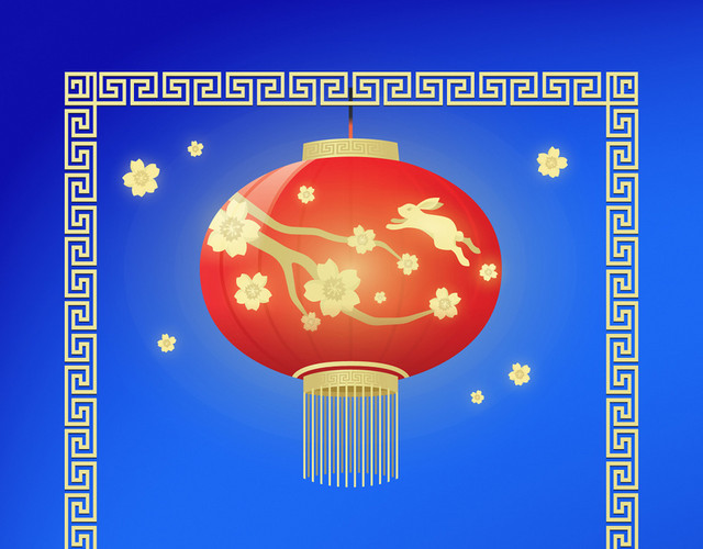 中国风灯笼中秋佳节中秋节边框免抠图