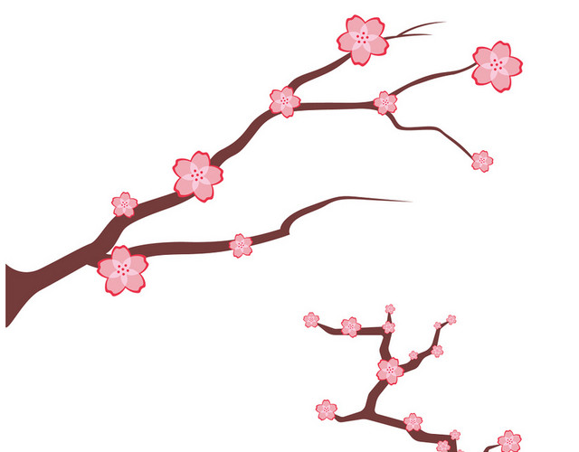 中秋佳节中秋节红色花朵装饰图免抠图
