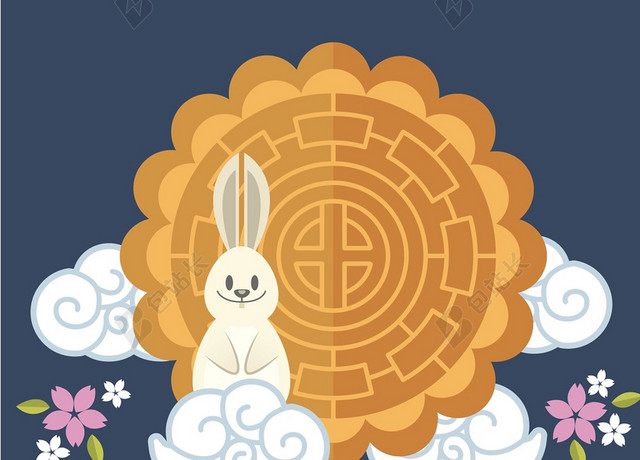 小清新中秋节节日庆祝背景素材
