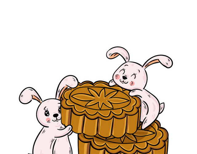 月饼兔子中秋中秋节素材