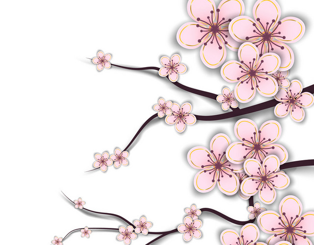 简约粉红梅花素材