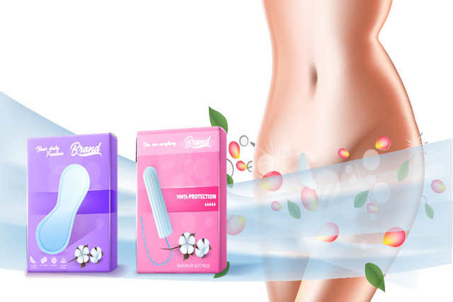 女性生活用品卫生巾卫生棉条月事素材