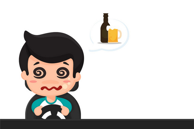 简约卡通人物酒驾酒后驾车素材