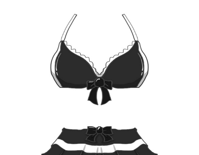 服装内衣黑色卡通泳装素材