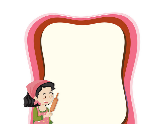 厨师边框卡通厨师烹饪素材