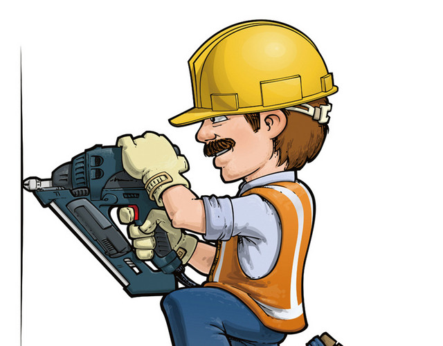 卡通装修工人装修工具免扣素材