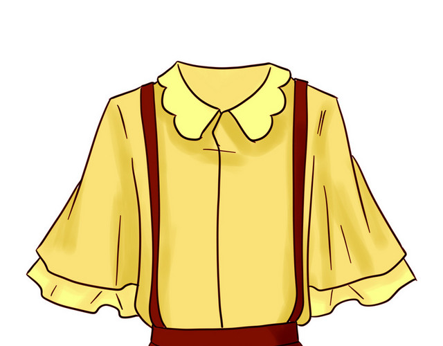 卡通套装服装女装免扣素材