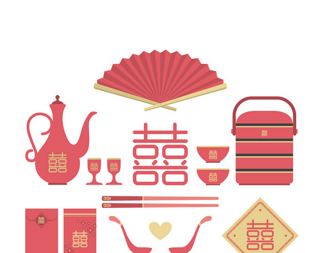 简约婚庆结婚用品素材
