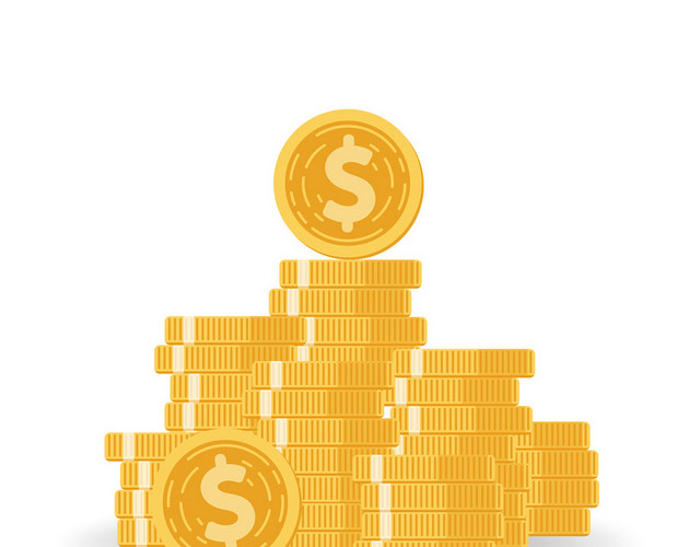 简约金融理财投资金币素材