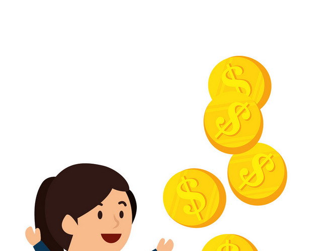 卡通金融理财投资钱币人物素材