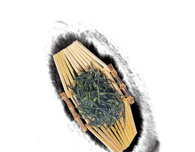 茶饮水墨中国风茶叶素材