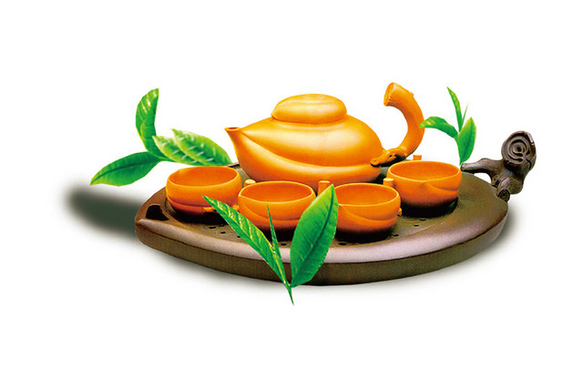 简约古典茶饮茶茶盘素材