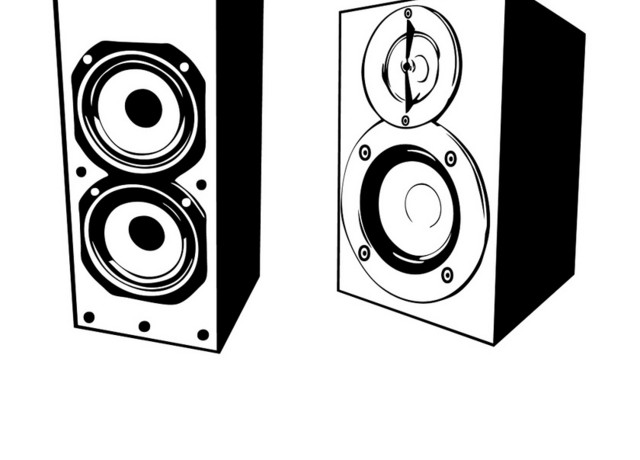 简约黑白音响音箱矢量素材