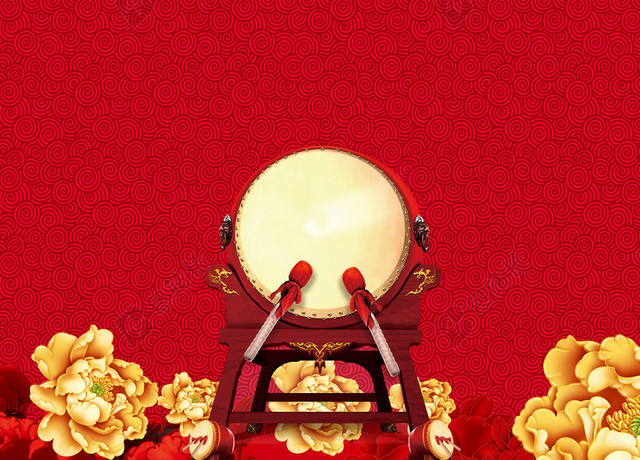 红色背景中国风喜庆背景素材