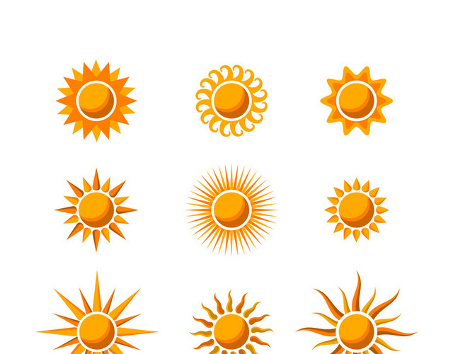 简约几何元素太阳光芒矢量素材